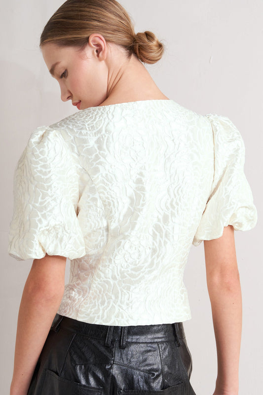 Rose Texture Woven Top
