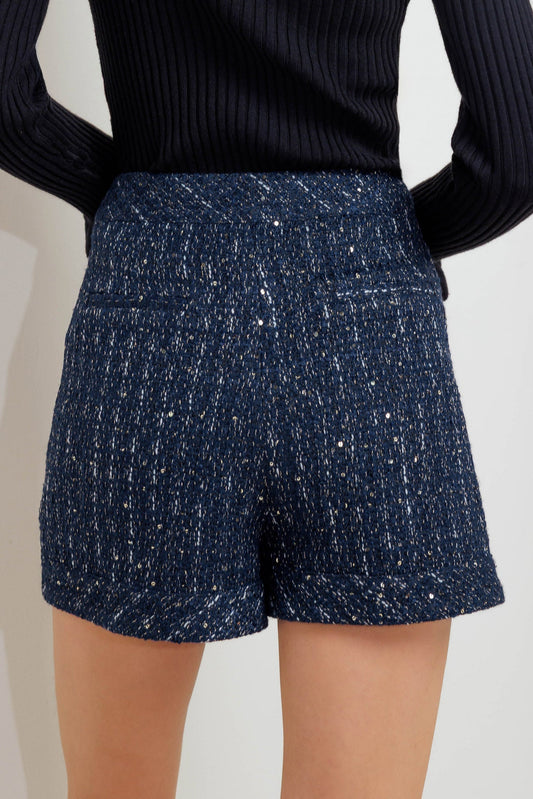 Parisian Navy Tweed Skort