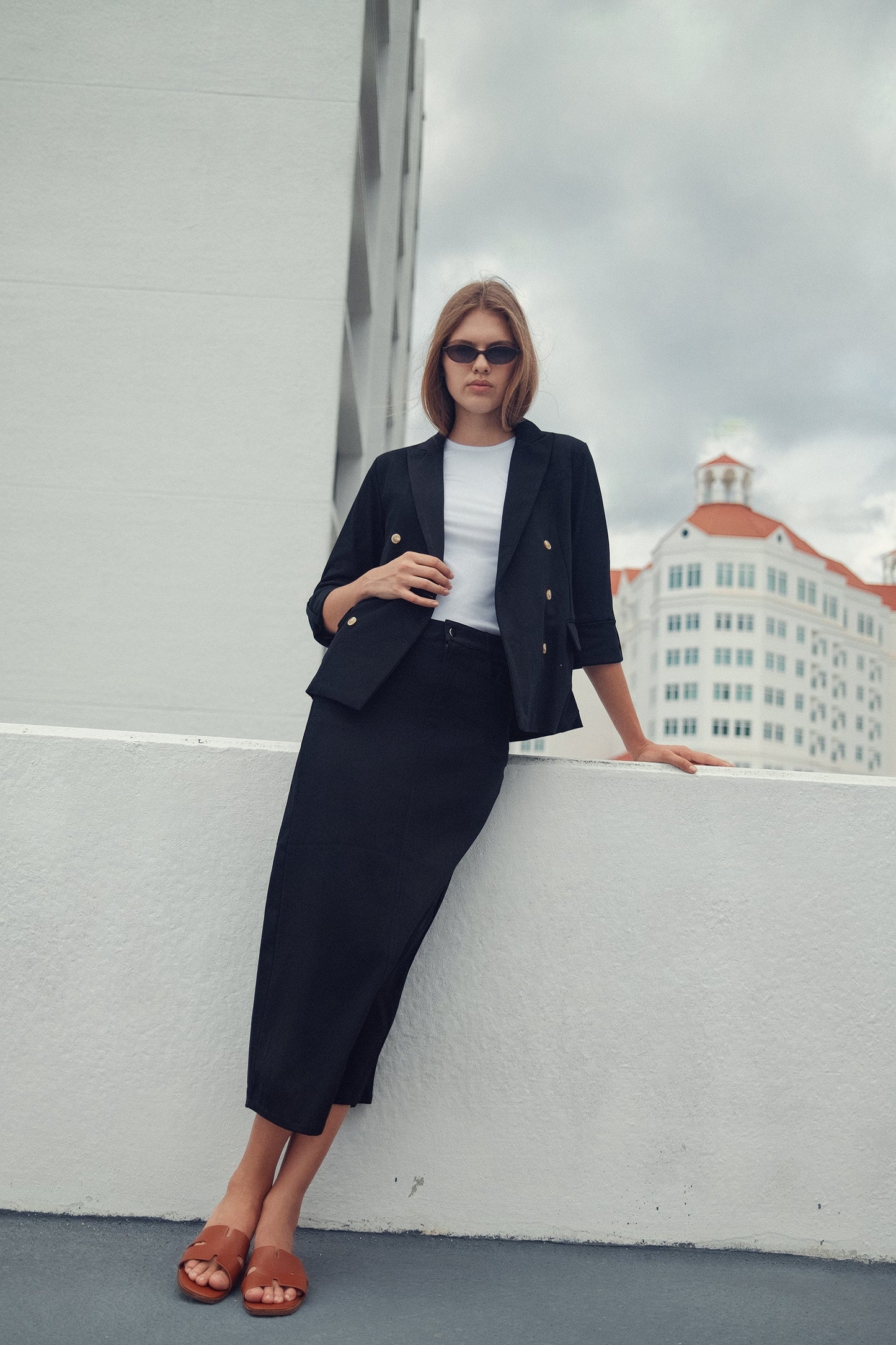 Stretch Colored Denim Skirt