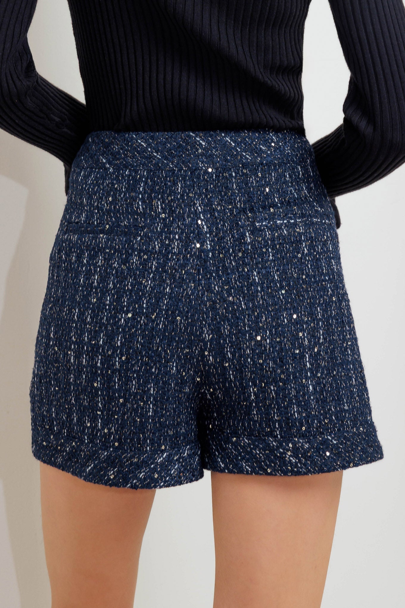 Parisian Navy Tweed Skort