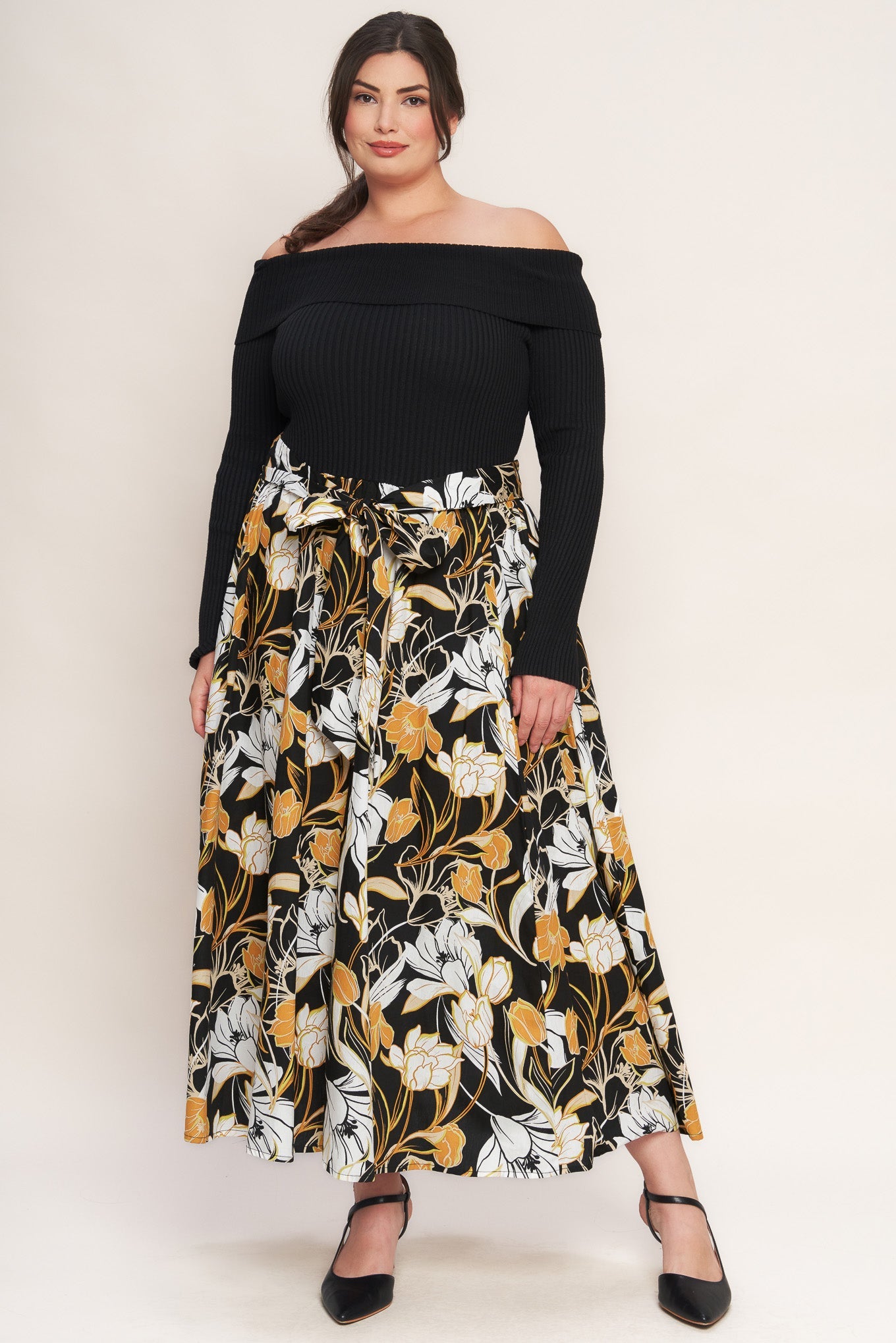 Twist on timeless woven midi dress