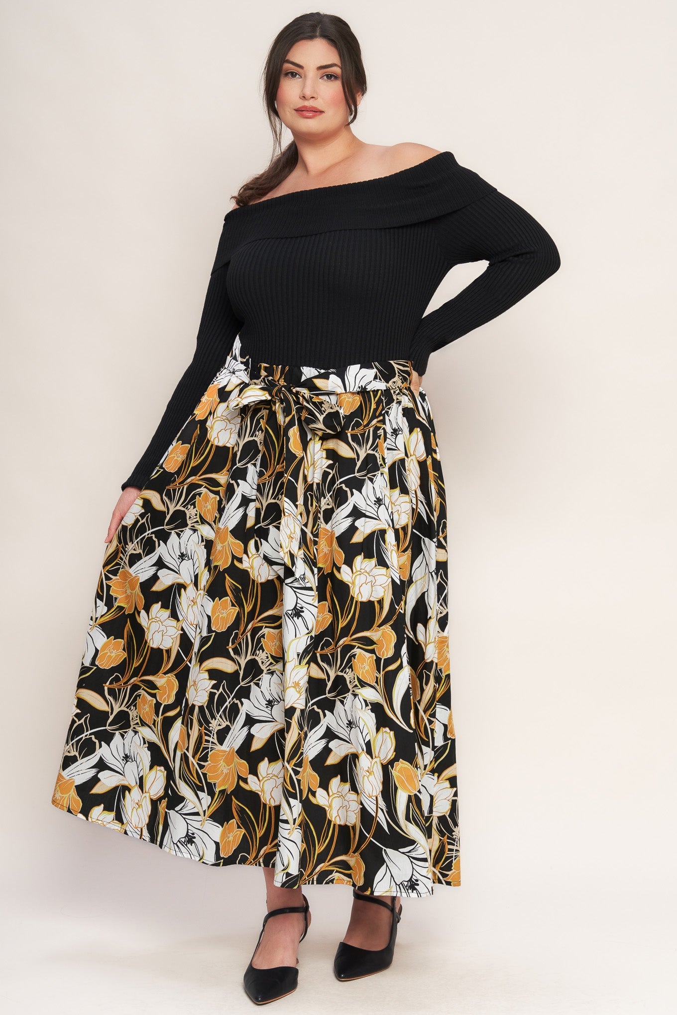 Twist on timeless woven midi dress