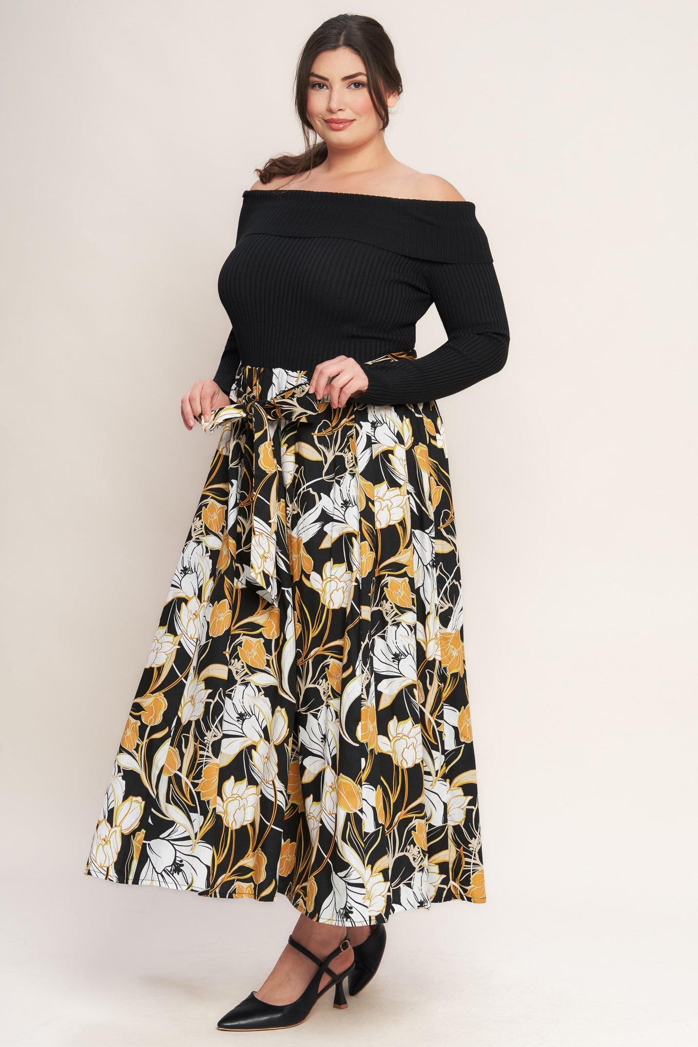 Twist on timeless woven midi dress