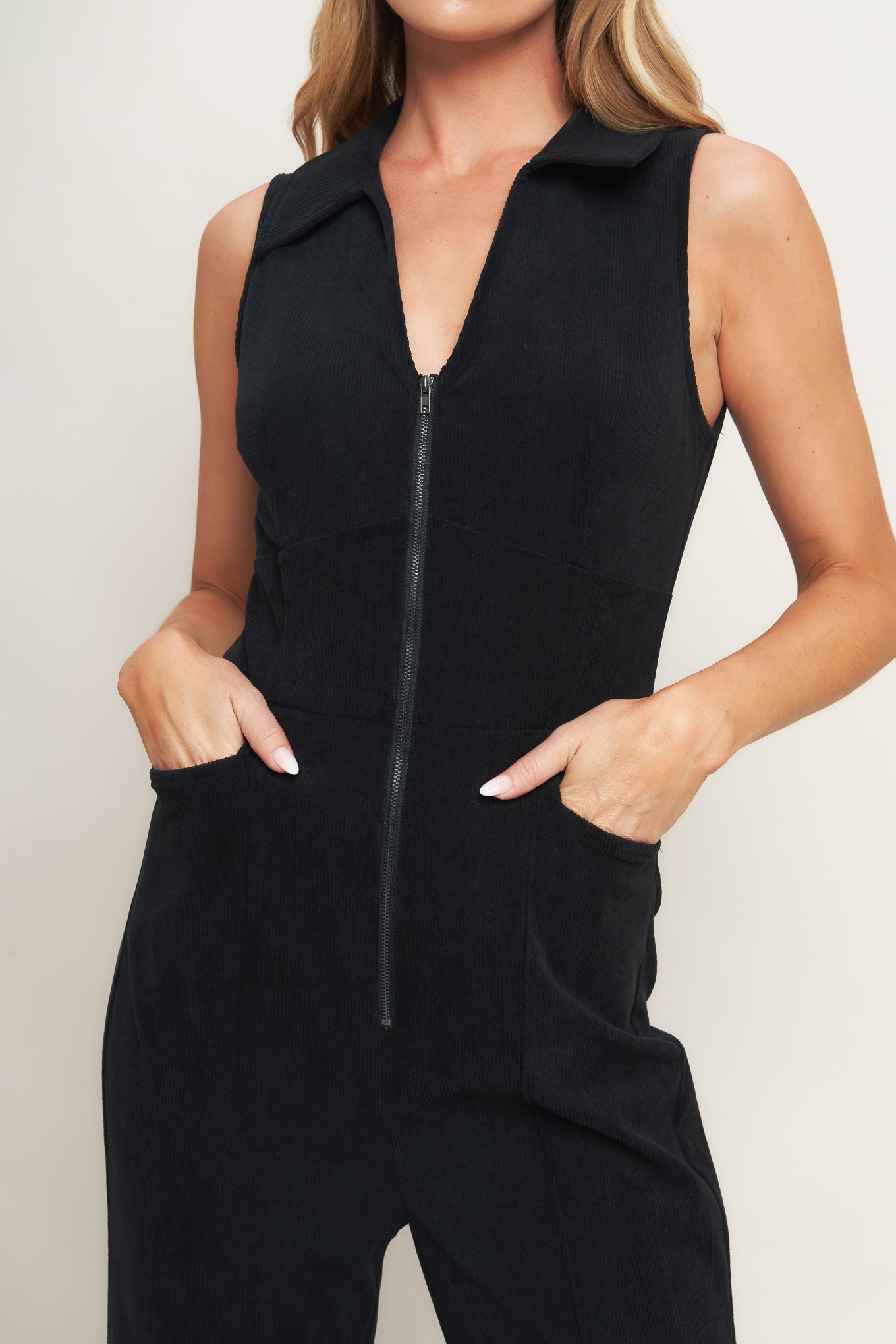 Black Corduroy Jumpsuit